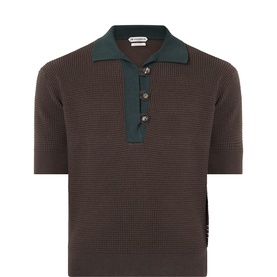 Contrast Collar Knitted Polo Shirt