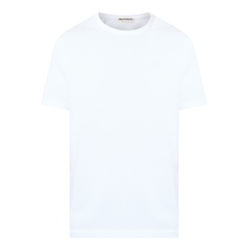 JW Anderson Anchor Logo T-Shirt in white, 100% cotton with round neck, short sleeves, and straight hemline.