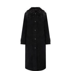 Yrsa Detachable Faux-Fur Collar Coat