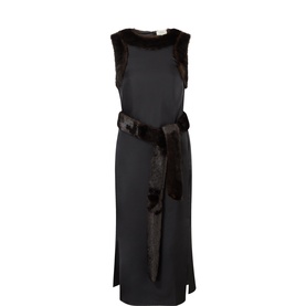 Luca Faux-Fur Belted Dress
