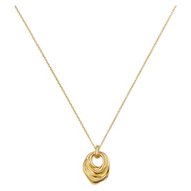 Missoma gold-tone necklace with layered oval pendant on fine chain