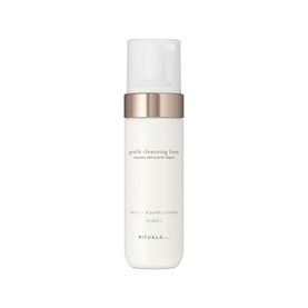 Rituals Gentle Cleansing Foam in white pump dispenser bottle with gold band detail
