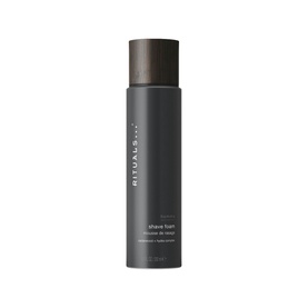 Rituals Homme Shave Foam in a dark grey aerosol can with wooden cap, 200ml