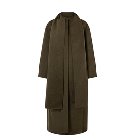 Finn Scarf Detail Single-Breasted Coat