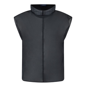 Soeur black sleeveless high-neck top with ribbed texture and zip fastening, in cotton-modal blend