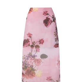 Ethnya Floral Organza Overlay Skirt