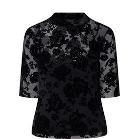 Aurlyne Floral Mesh Top