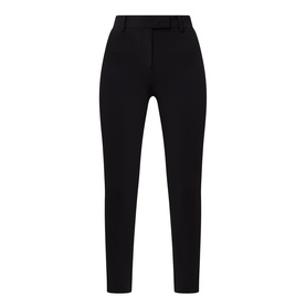 Ted Baker black slim-leg tailored trousers with belt loops and welt pockets, polyester-viscose blend