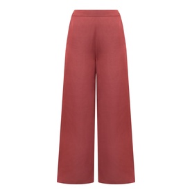Ted Baker Burnt Red wide-leg trousers with elasticated waist, polyester-viscose blend, back view