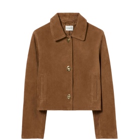 Cropped Suede Leather Jacket