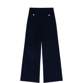 Tweed Mid-Rise Wide Leg Trousers