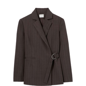 Wrap Front Striped Blazer