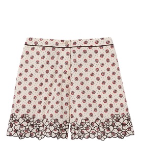 Embroidered Floral Shorts