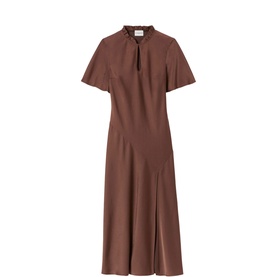 Keyhole Side Slit Flared Dress