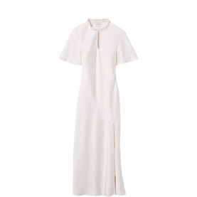 Keyhole Side Slit Flared Dress