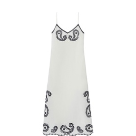 Openwork Embroidered Flared Dress