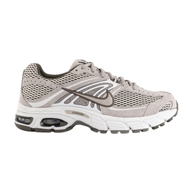 Nike Air Max running trainer in college grey mesh and suede upper, silver Swoosh, white midsole with visible Air unit, grey outsole