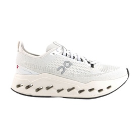 On Running trainer in white, mesh upper with logo detail, chunky white sole with black Cloudtec pods