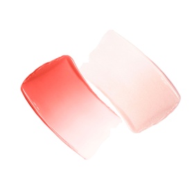 Chanel Multi-Use Duo Stick in Pure Glow, two blush shades swatched showing coral and sheer pink tones