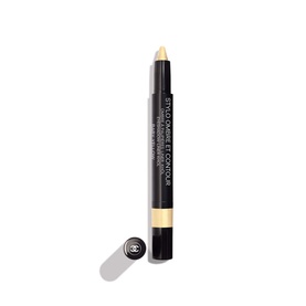 Chanel 3-In-1 Eyeshadow-Eyeliner-Kohl Pencil in Baby Yellow, slim cream pencil with gold and black branding band
