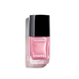 Chanel Le Vernis Longwear Nail Colour in Party Girl, sheer pink varnish in signature black-capped glass bottle