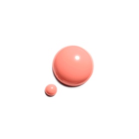 Chanel Longwear Nail Colour varnish in Party Girl, a soft coral-pink shade shown as two liquid droplet spheres