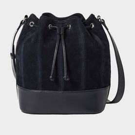 Leather Drawstring Bucket Bag