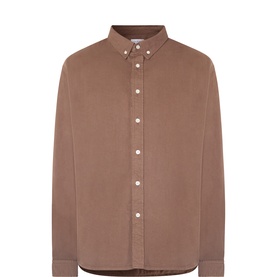 Edwin Reg Shirt in Rain Drum, 100% cotton, button-down collar, long sleeves with buttoned cuffs, relaxed fit