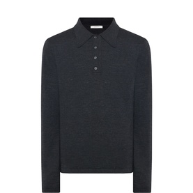 Knitted Long-Sleeved Polo Shirt
