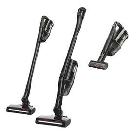 Miele Triflex HX3 Cat & Dog cordless stick vacuum in black, shown in three configurations including handheld mode