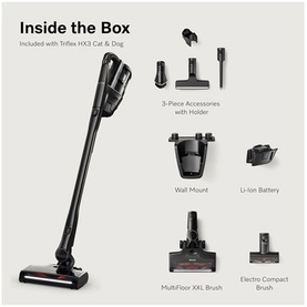Miele Triflex HX3 Cat & Dog Black cordless vacuum cleaner with accessories: 3-piece set, wall mount, Li-Ion battery, MultiFloor XXL Brush, Electro