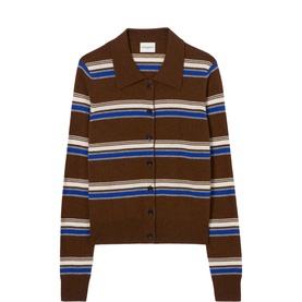 Mino Striped Knitted Polo Cardigan