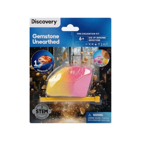 FAO Discovery Gemstone Unearthed Mini Excavation Kit in multicolour packaging, STEM toy for ages 6+, includes 1 genuine gemstone