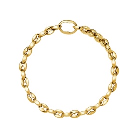 Missoma gold-tone chunky oval link chain bracelet with polished finish and circular clasp