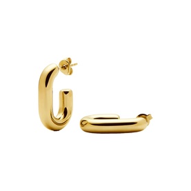 Missoma gold chunky oval hoop earrings with stud fastening, high-polish finish, shown as a pair
