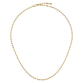 Missoma gold fine oval link chain necklace with lobster clasp fastening and extender chain