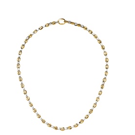 Missoma gold and silver necklace with oval link chain detail and round lobster clasp closure