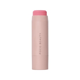 Poco Beauty Universal Cream Stick Cheek and Lip in Bare It All, pink blush stick in nude-pink cylindrical twist-up packaging