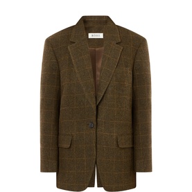 Check Single-Breasted Oversized Blazer