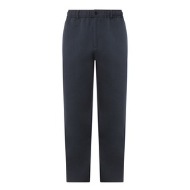 Samsoe & Samsoe Jabari Casual Trousers in Dark Grey Mel, straight-leg fit with elasticated waist, belt loops, and clean hems