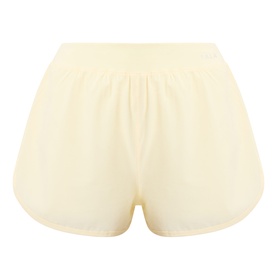 Tala SkinLuxe Built-In Two-in-One Shorts in Lemon Yellow, lightweight double-layered design with elasticated waistband
