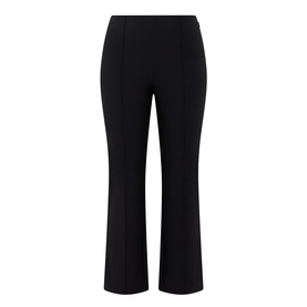 Vince black cropped flare trousers with seam detail, cotton-blend fabric, flat front and elasticated waist