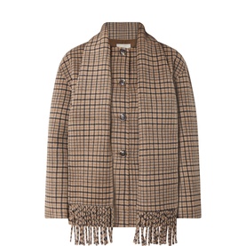 Quick Scarf Check Coat