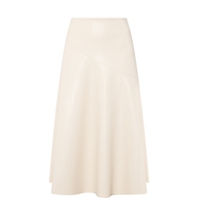 Rana Fit & Flare Faux Leather Skirt