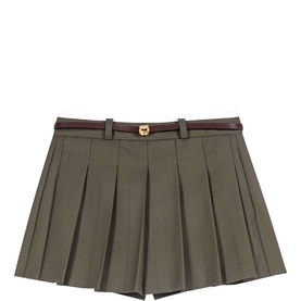 Logo Belt Pleated Skort