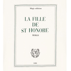 Maje La Fille de St Honor&eacute; roman-style booklet cover in cream and green, Paris edition branding with emblem detail.