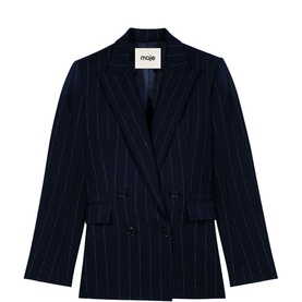Pinstripe Double-Breasted Blazer