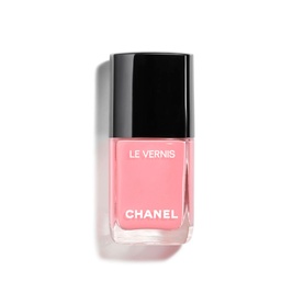 Chanel Le Vernis Longwear Nail Colour in 421 Cristalline, sheer pink varnish in glass bottle with black cap