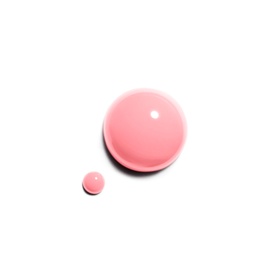 Chanel Nail Varnish in 421 Cristalline, sheer pink formula shown as liquid droplets on white background