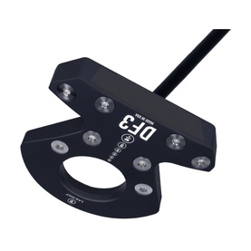 Odyssey DFX #7 mallet putter in matte black with circular face insert, six alignment dots, and black hosel shaft